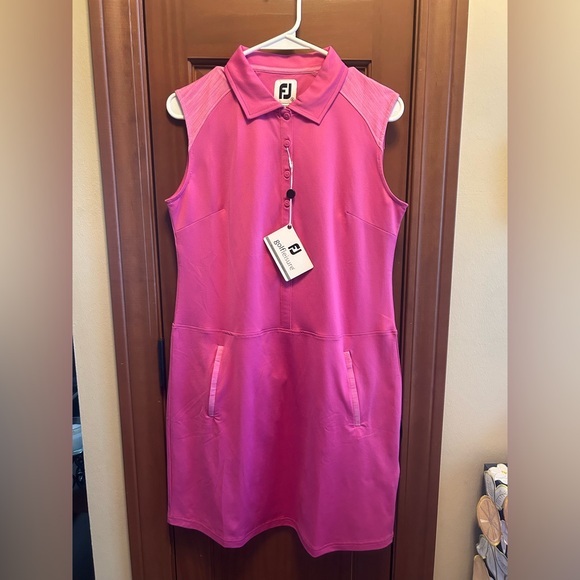 FootJoy Women’s Sleeveless Pique Golf Dress W/Shorts In Rose Size Small NWT⛳️⛳️ - Picture 3 of 7